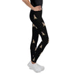 Mittens the Cat lounging Black Youth Leggings