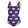 Native Bison White All-Over Print Youth Swimsuit