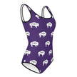 Native Bison White All-Over Print Youth Swimsuit