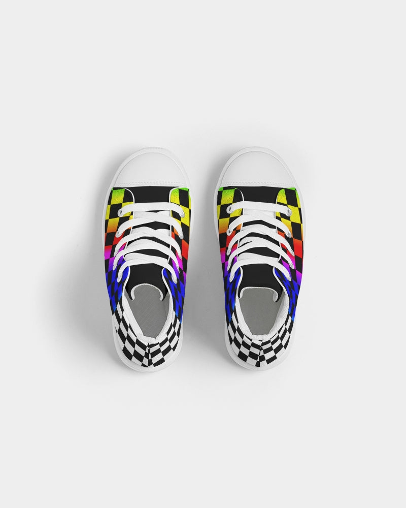 Two sided Checkered Kids Hightop Canvas Shoe