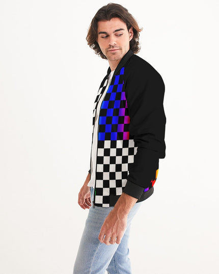 4 sided Checkered Men's Bomber Jacket