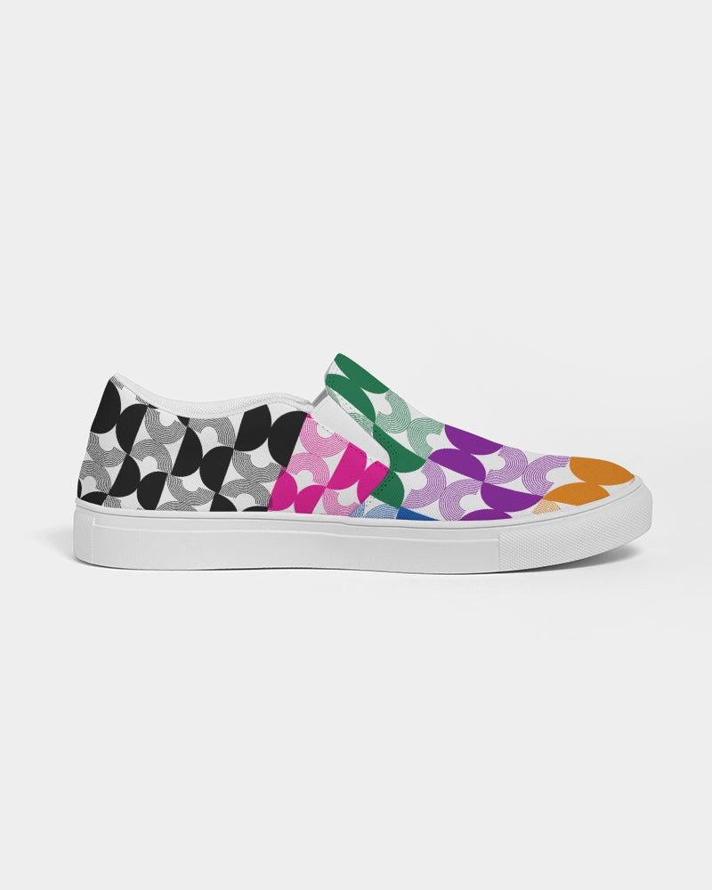 Rainbow Geometric Women's Slip-On Canvas Shoe