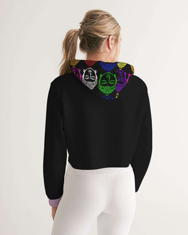 Buddhas always there Pink and Black Sweater, Yoga & Positive Vibes Collection Women's Cropped HoodieYoga & Positive Vibes Collection Women's Cropped Hoodie