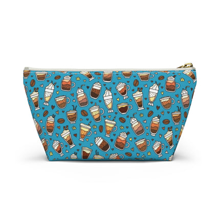 Coffee on Teal Accessory Pouch w T-bottom
