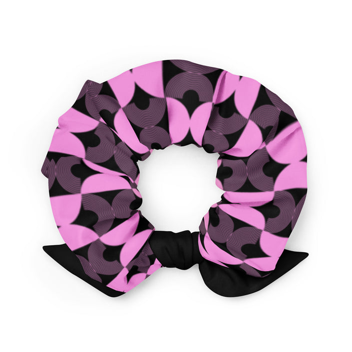 Black and Pink Geometric Hair Scrunchie