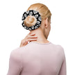 Black and White Geometric Scrunchie
