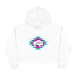 Native Bison and Pattern Crop Hoodie