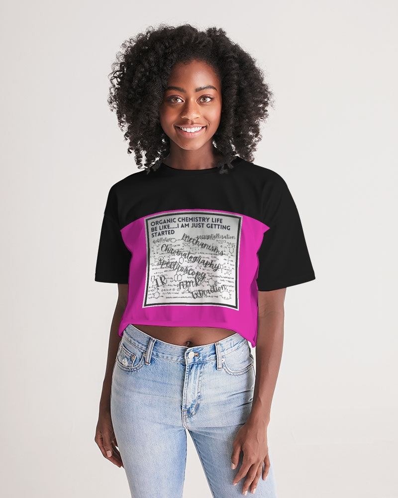 Nerdy Chem Student Women's Lounge Cropped Tee