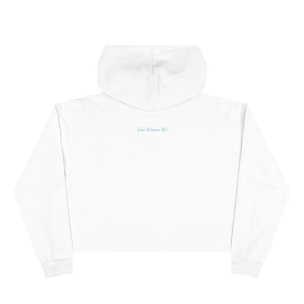 Native Bison and Pattern Crop Hoodie