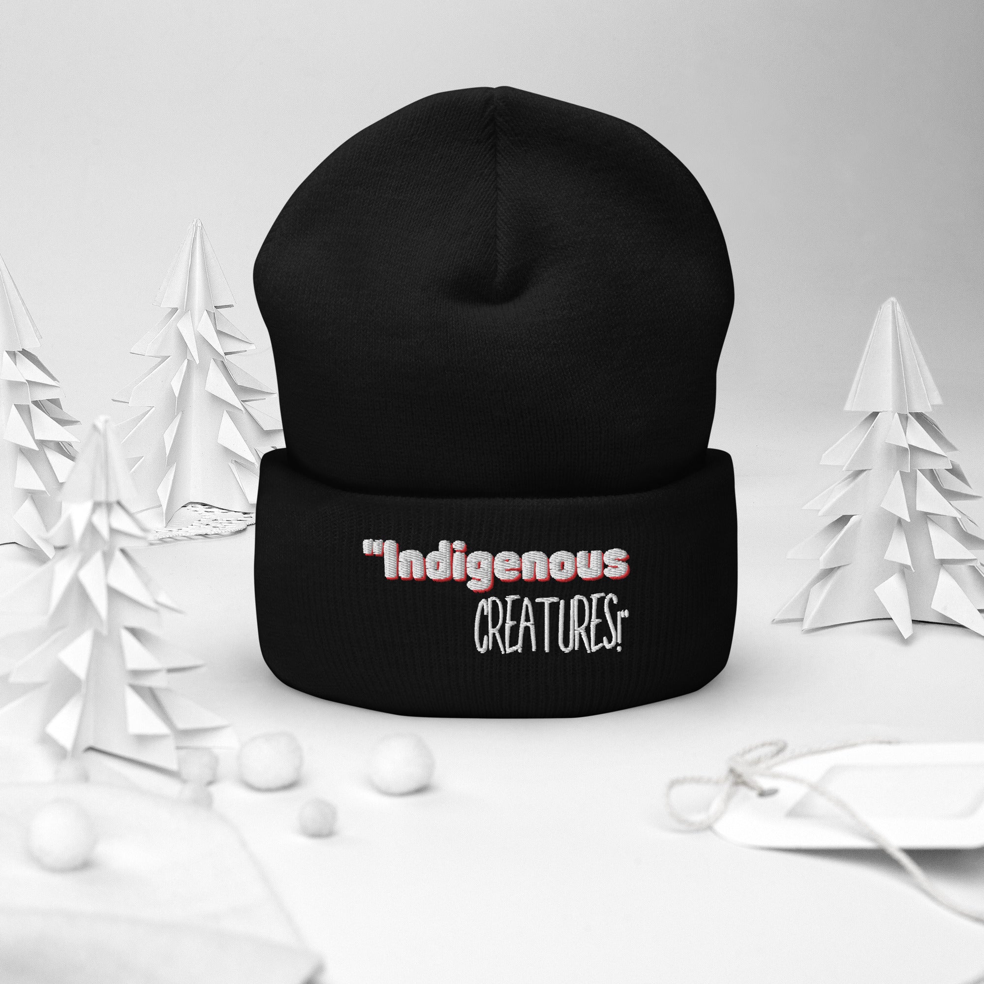 Indigenous...... status? Creatures Black Cuffed Beanie