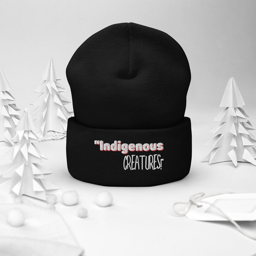 Indigenous...... status? Creatures Black Cuffed Beanie