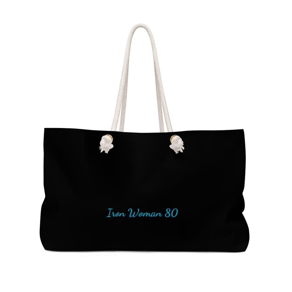 Native Bison and Pattern White Weekender Bag