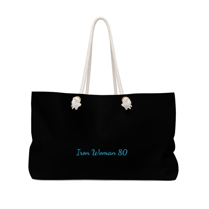 Native Bison and Pattern White Weekender Bag