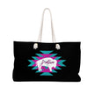 Native Bison and Pattern White Weekender Bag