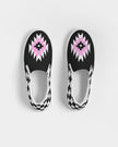 Black and White Checkered Women's Slip-On Canvas Shoe