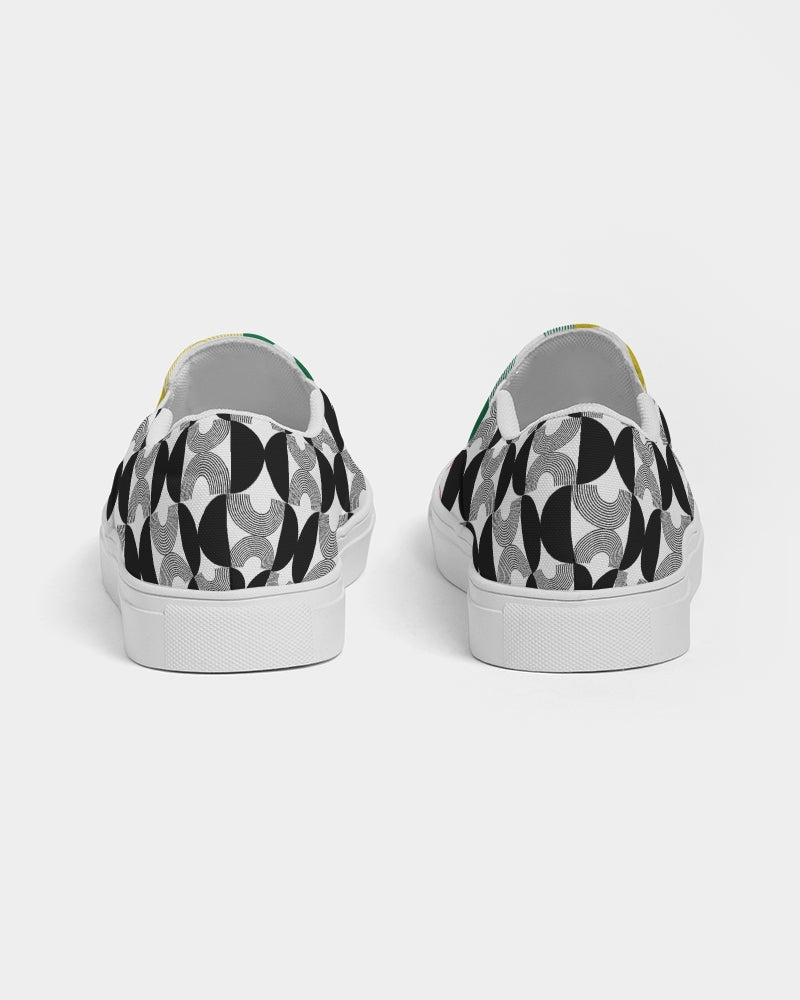 Rainbow Geometric Women's Slip-On Canvas Shoe