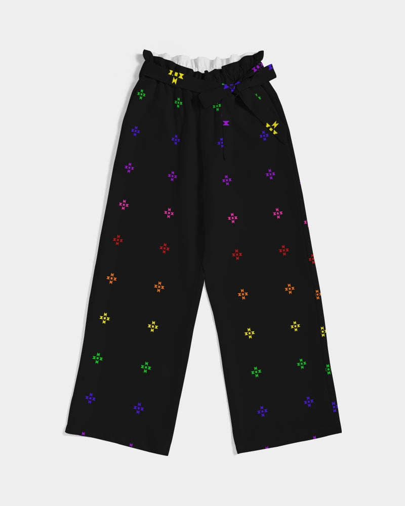 Native Stars Rainbow Pattern Women's High-Rise Wide Leg Pants