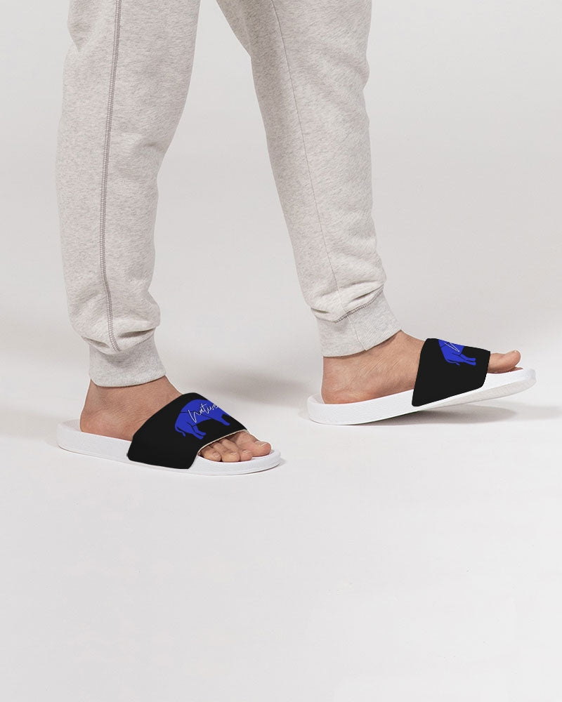 Blue and Black Innii Native design Men's Slide Sandal