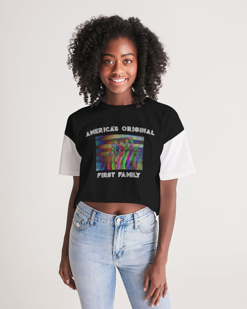 Black Women's Lounge Cropped Tee