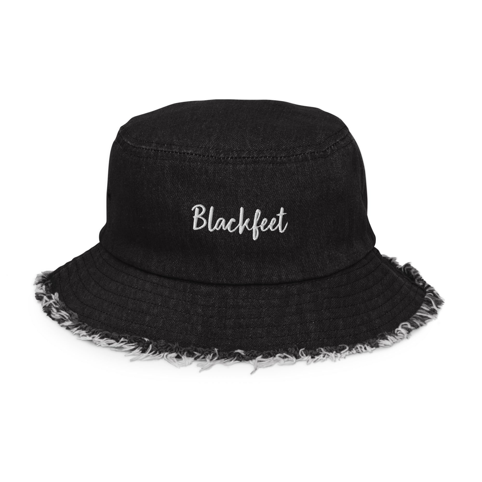 Personalize it with your Tribe! Represent your Tribe. Distressed denim bucket hat