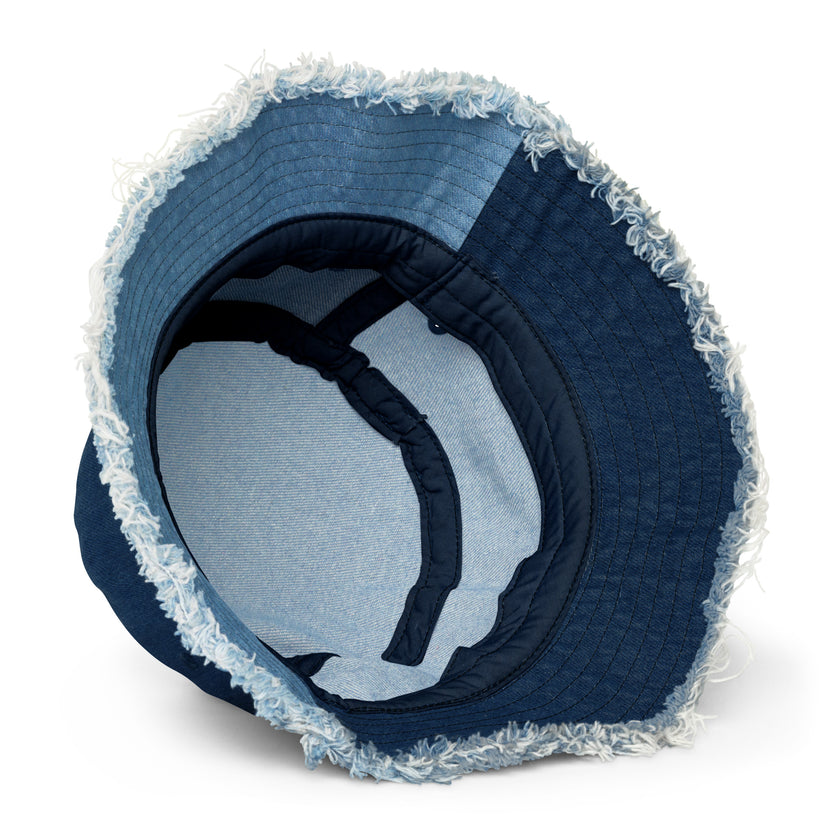 Personalize it with your Tribe! Represent your Tribe. Distressed denim bucket hat