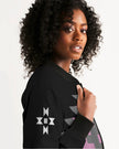 Native Pattern Pink, Gray and Black Women's Bomber Jacket