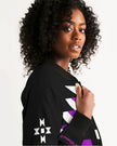 Black, Purple and White  Geometric Native Pattern Women's Bomber Jacket