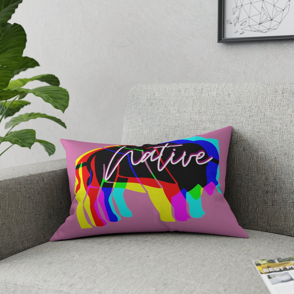 Native Bison Multi Color Broadcloth Pillow