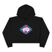 Native Bison and Pattern Crop Hoodie