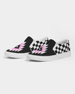Black and White Checkered Women's Slip-On Canvas Shoe