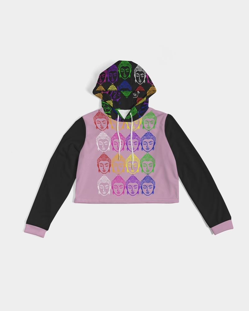 Buddhas always there Pink and Black Sweater, Yoga & Positive Vibes Collection Women's Cropped HoodieYoga & Positive Vibes Collection Women's Cropped Hoodie