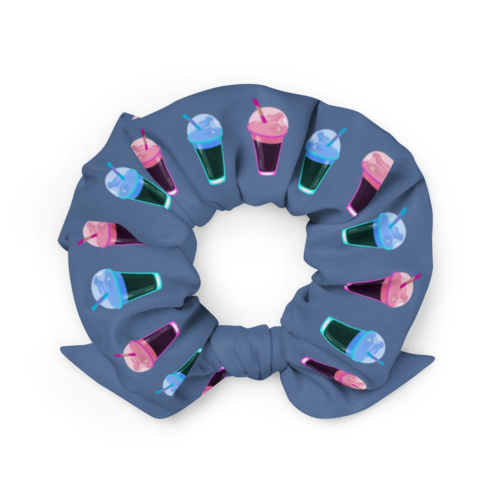 Frappuccino Pink Blue Scrunchie