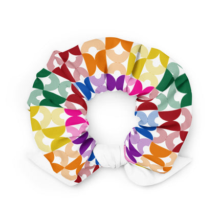 Geometric Rainbow Scrunchie