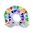 Rainbow hearts on Plaid Scrunchie