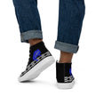 Native Bison White with Pattern on Black Men’s high top canvas shoes