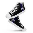 Native Bison White and Blue Pattern Men’s high top canvas shoes
