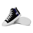 Native Bison White and Blue Pattern Men’s high top canvas shoes