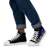 Native Bison White with Pattern on Black Men’s high top canvas shoes