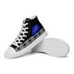 Native Bison White with Pattern on Black Men’s high top canvas shoes