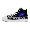 Native Bison White with Pattern on Black Men’s high top canvas shoes