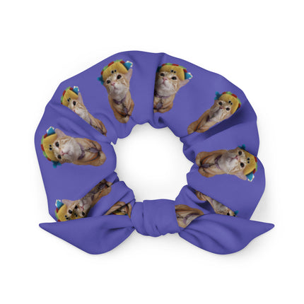 Mittens the Cat and her Taco Kid's Purple Scrunchie