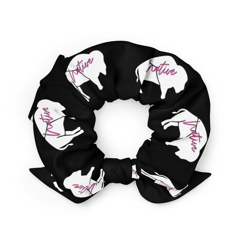 Native Bison Kids Pink/White Scrunchie