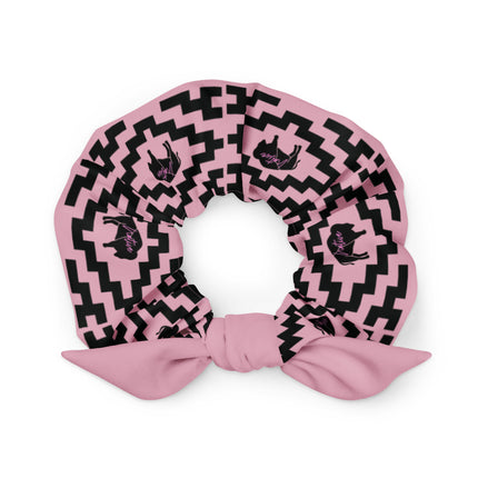 Native Bison Black with Pattern Pink Scrunchie