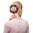 Pink and Black Native Pattern on Geometric pattern Scrunchie