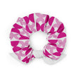 Pink and White Geometric Scrunchie