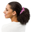 Pink and White Geometric Scrunchie