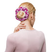 Pink and White Geometric Scrunchie