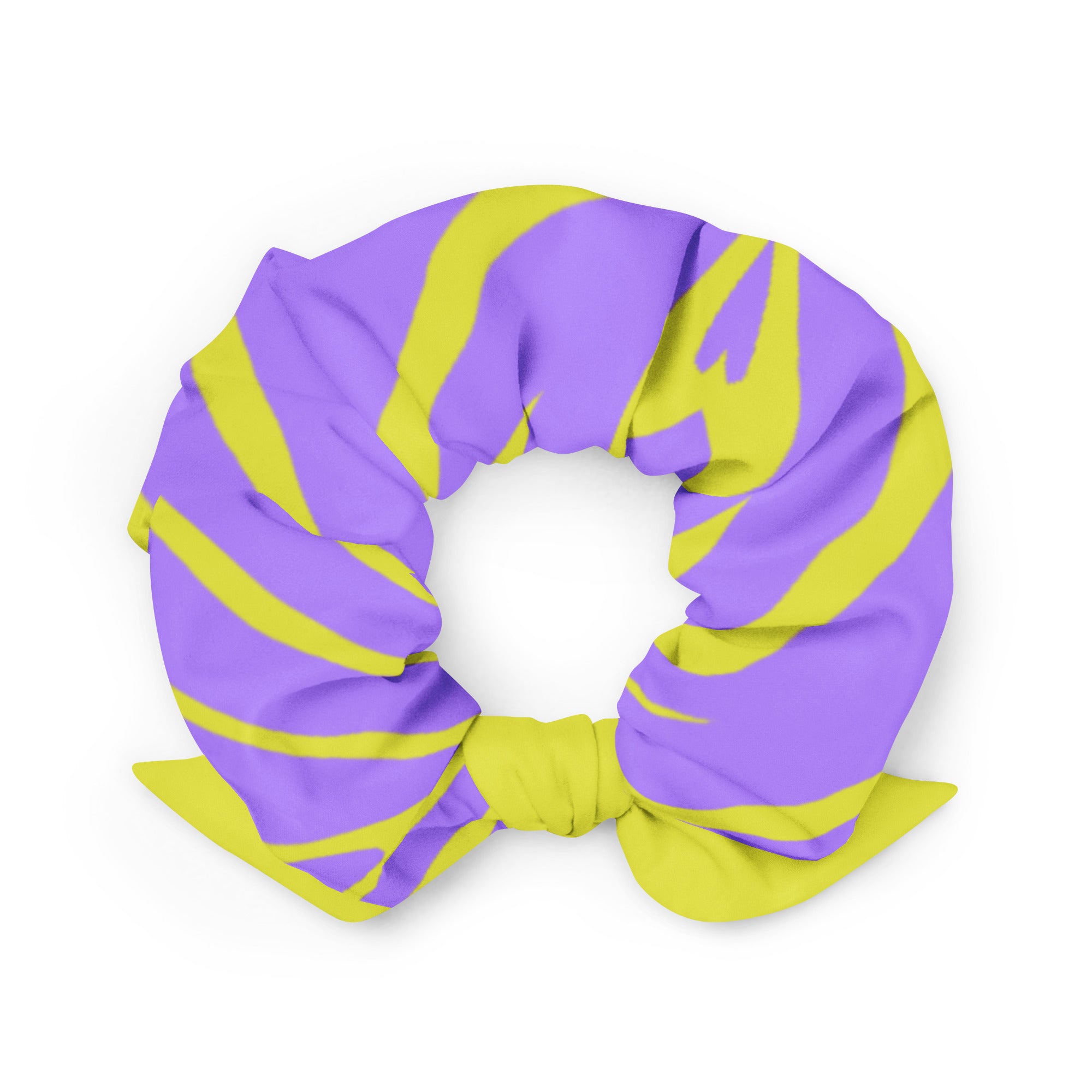 Purple and Yellow Hair Scrunchie