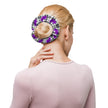 Purple Native Bison on Plaid Scrunchie