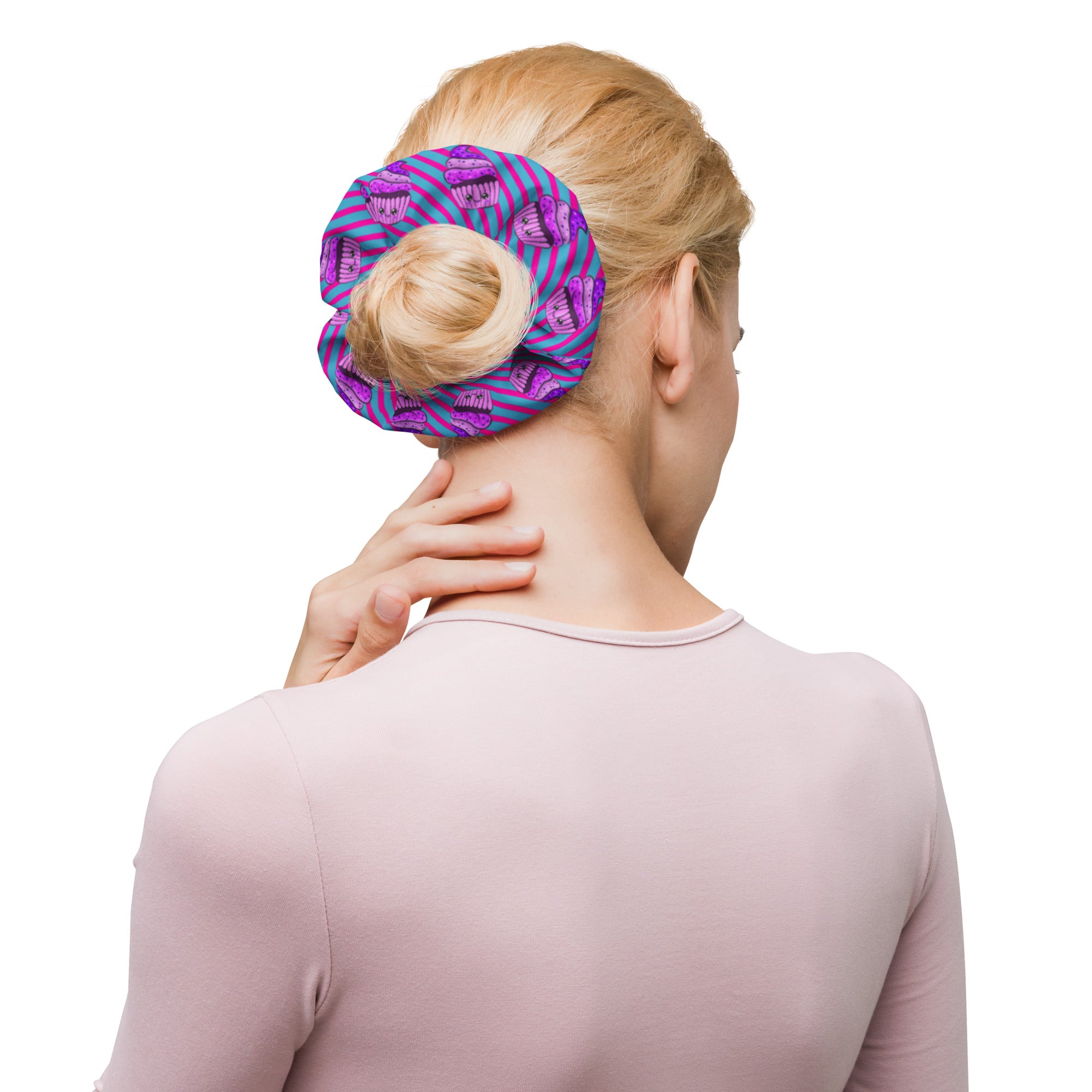 Purple Cupcakes Hair Scrunchie